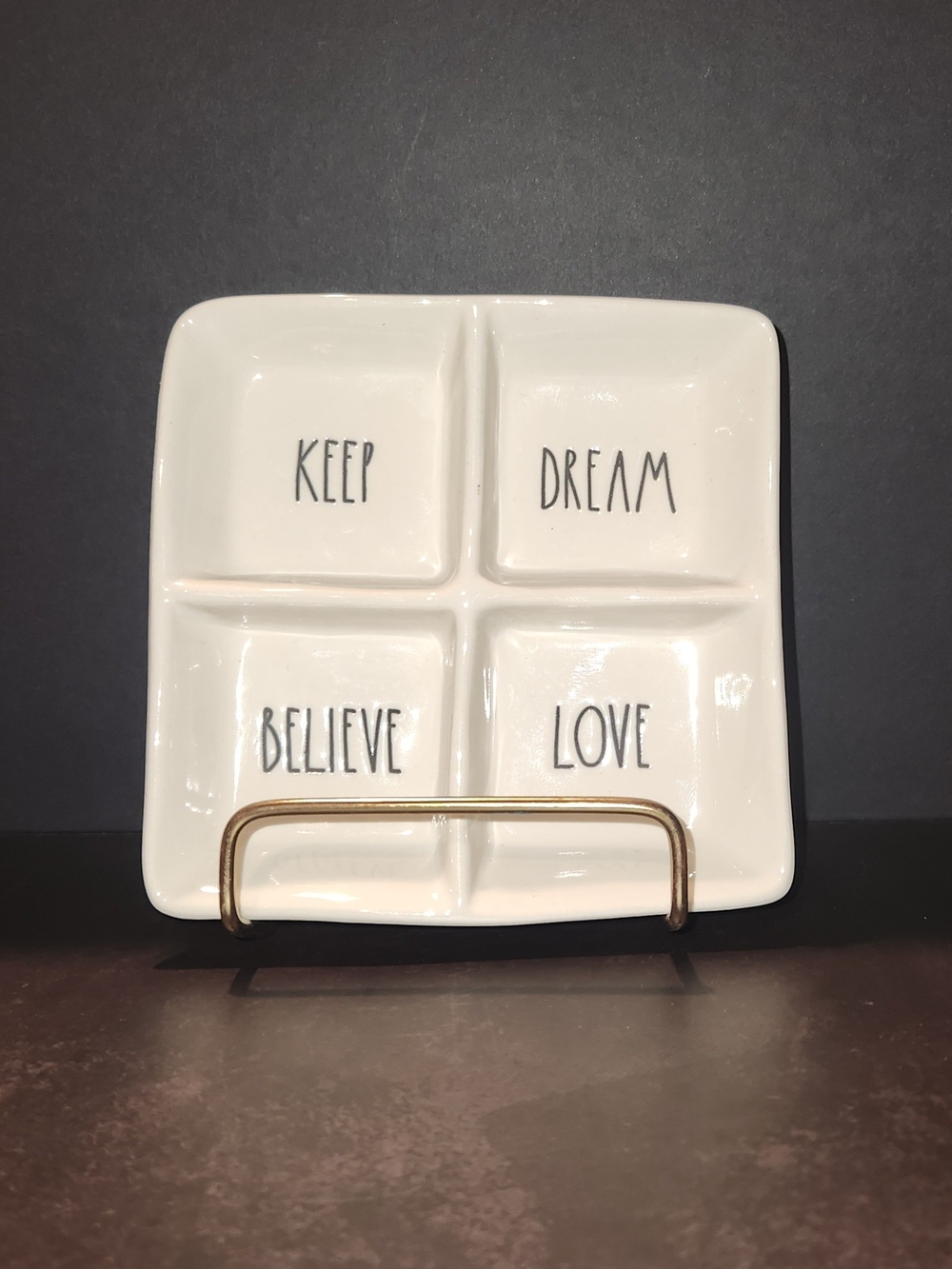Rae Dunn Artisan Collection by Magenta 4-Compartment Divided Tray